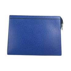 Louis Vuitton Vintage, Pre-owned, Herr, ONE Size, Läder, Förhandsägd Pochette Clutch Cosmos Blå M61678