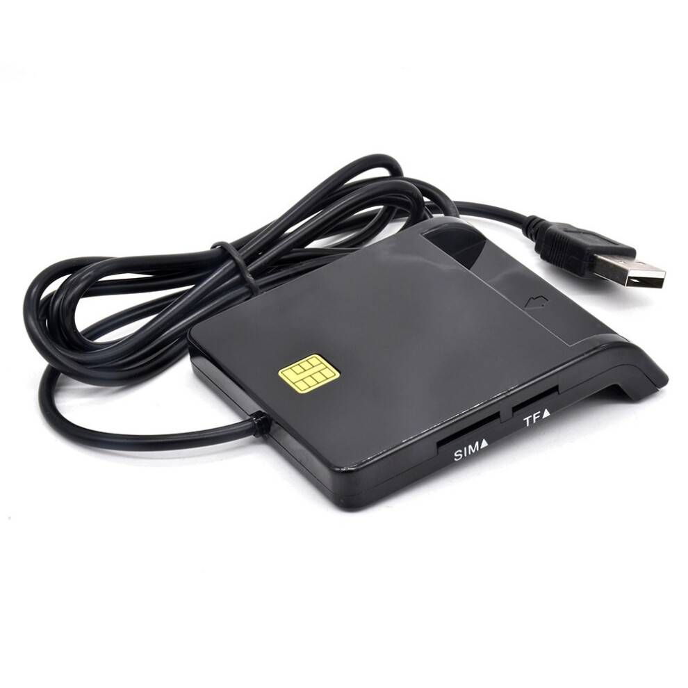 ID-kortlæser USB Smart Card-læser, sort