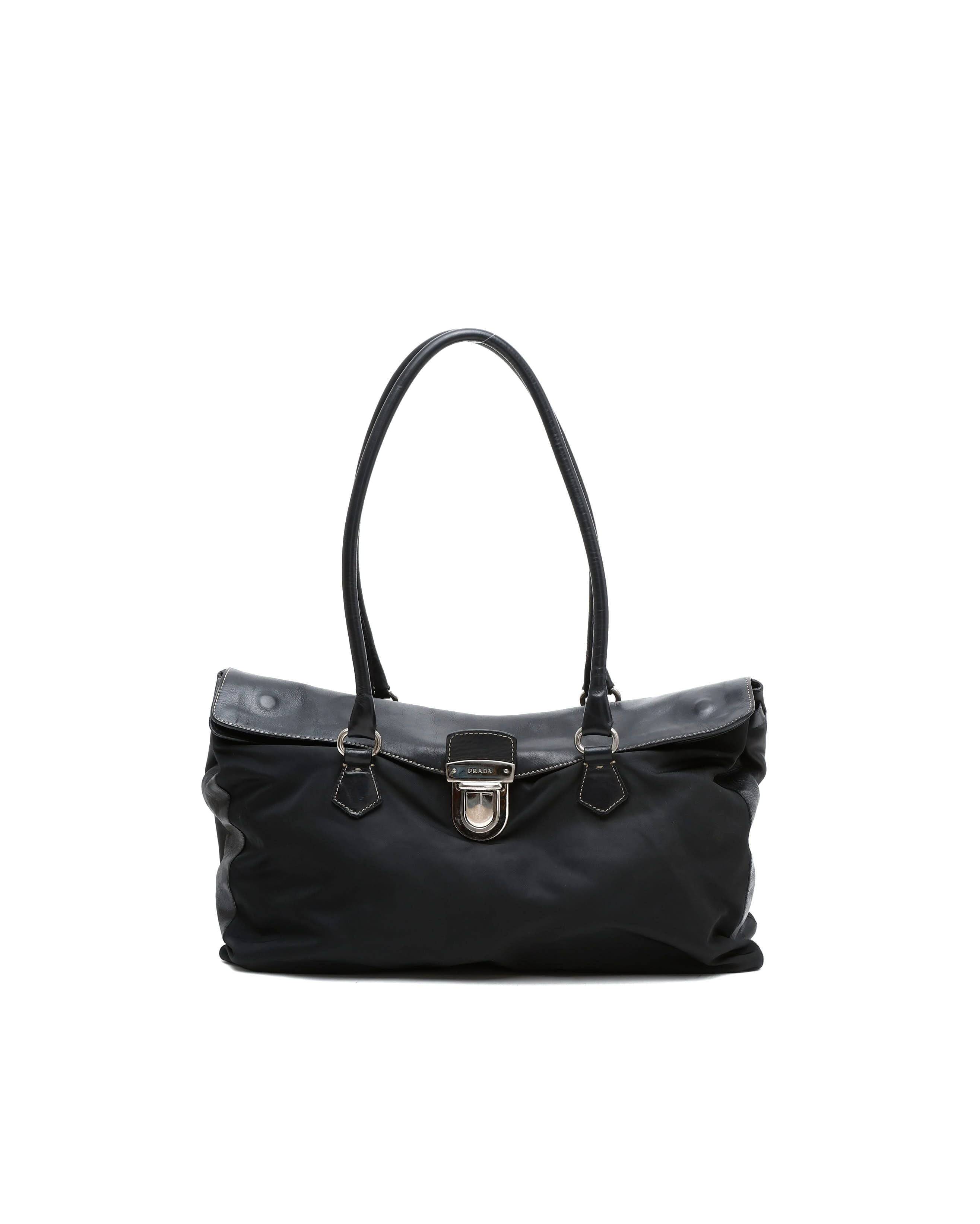 Prada Tessuto Hobo Bag - Black - One Size