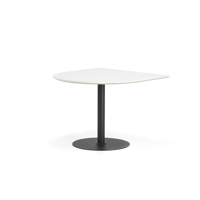 Bord METRIC, halvoval, 1000x1000x720, svart/vit