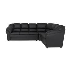 Comfort Living Salvador Stor Hörnsoffa Vänster - Svart / Konstläder Skinnsoffor Läder
