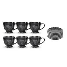 Servis set Assiett & Mugg Cult Design Orient Asfalt 12 delar