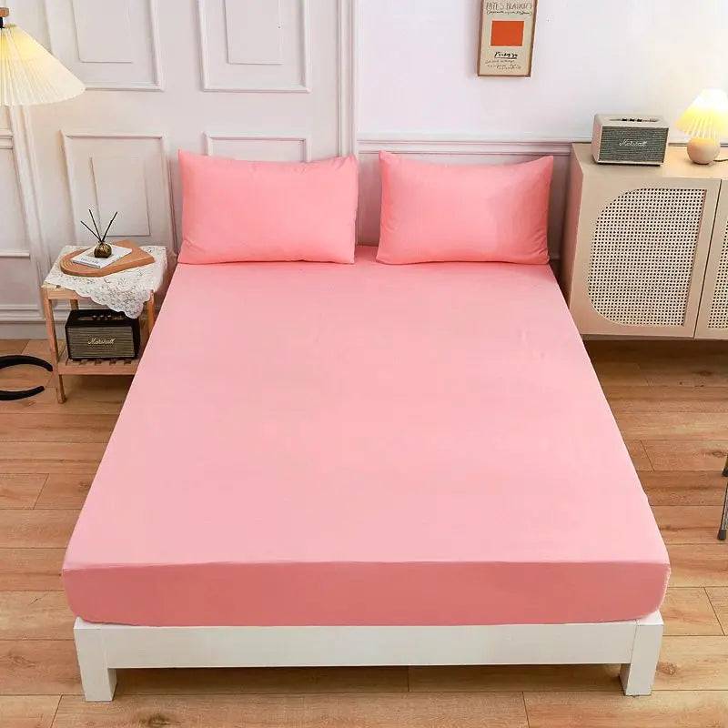 Kuup High Quality Fitted Sheet 90/180/150x200 Cm Mattress Cover Elastic Band Bed Sheet Queen King Size No Pillowcases Included - 1s fen se / Full