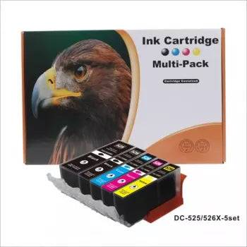Pakke sæt Canon PGI-525 / CLI-526 5 farver PBK-BK-C-M-Y alternativ 59ml