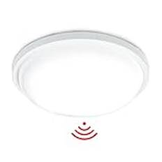 Froadp 15 W lampor, taklampor, LED-taklampa med rörelsedetektor, modern kök, IP44, vattentät, rund lampa med radar sensor för sovrum, balkong, kök, vardagsrum, hallar (kallvit)