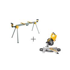 Dewalt kap-/geringssav + bord 1400 DWS774 + DE7023 sæt med sav og bord