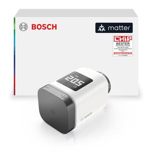 Bosch Smart Home Heizkörper-Thermostat II [+M], smartes Heizkörperthermostat, intelligentes Heizen & Energiesparen, mit Matter, App-Steuerung, kompatibel mit Apple Home, Google Home & Alexa, anthrazit