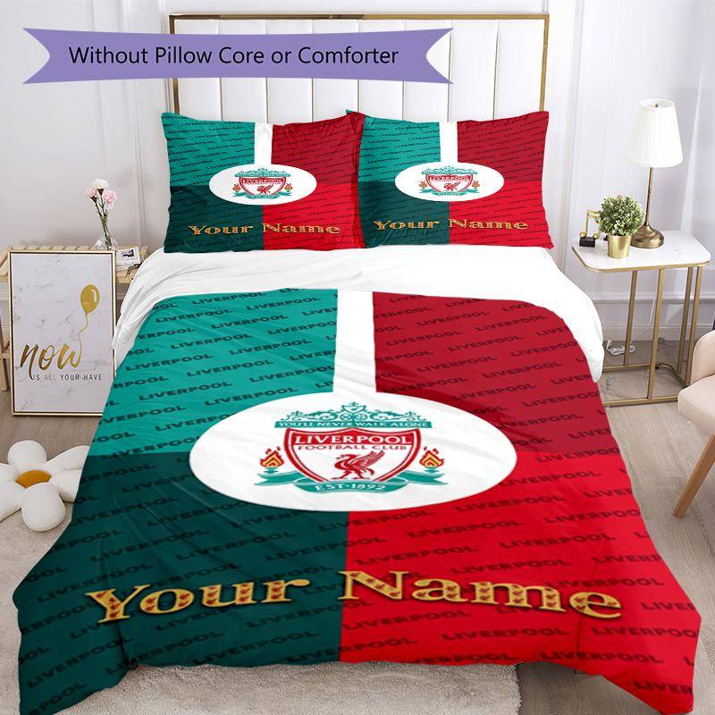 Liverpool Personalized Name Custom Bedding Design for Study room Breathable Duvet Cover Bedroom Decor Perfect Gift for Women Men