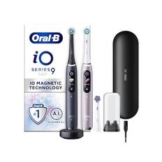 Oral-B iO 9 Duo elektriska tandborstar (svarta & ljusrosa)