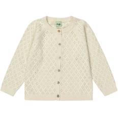 Fub - Organic pointelle cardigan - Creme - str. 110