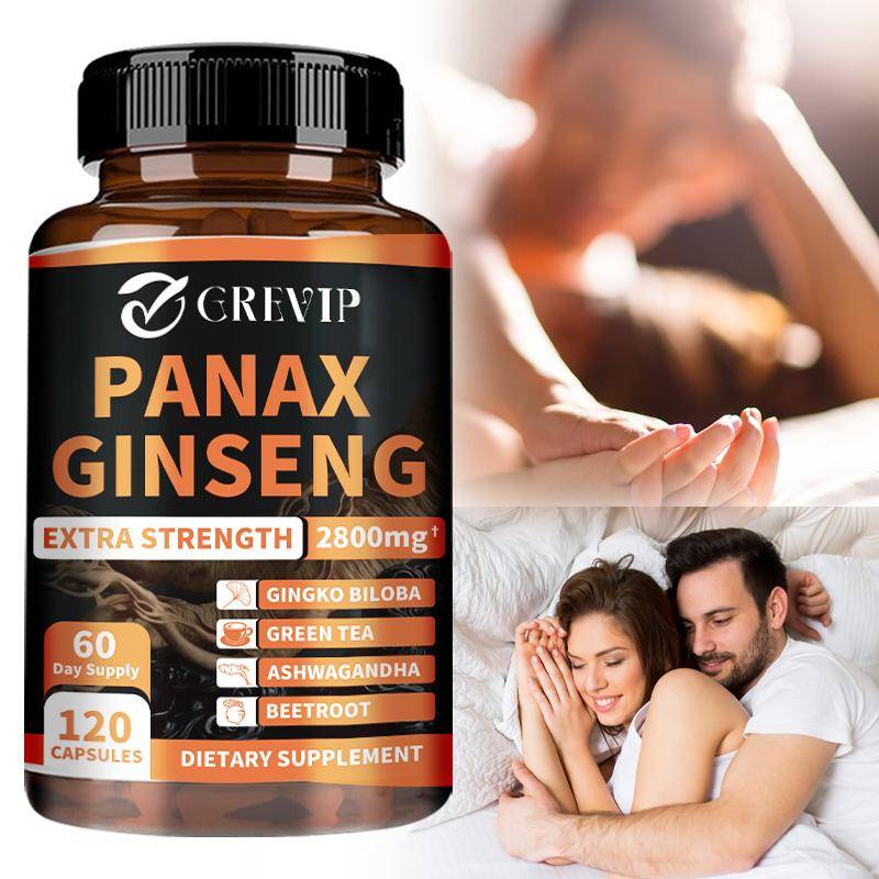 GREVIP - 2800mg Korean Red Ginseng and Ginkgo Biloba Extract Supplement - Energy, Emotional Well-being
