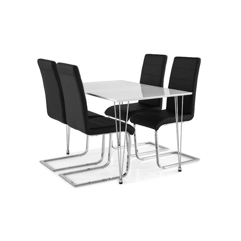 Matgrupp Basic Home Kronblom Rektangulä Matbord 120 cm med 4 Cibus Matstol