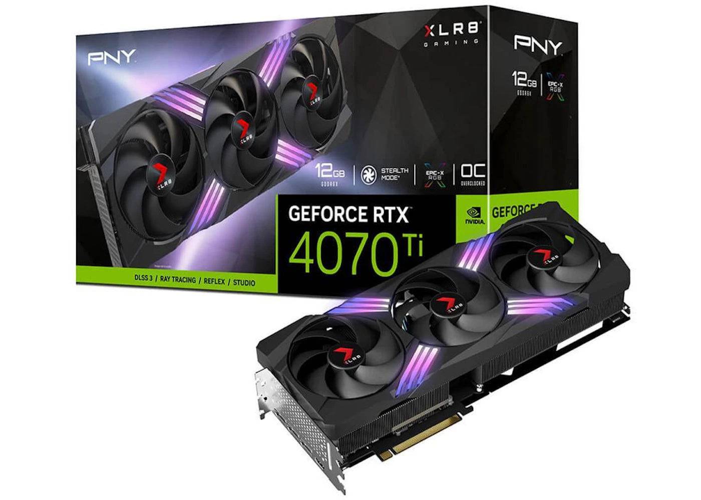 NVIDIA PNY XLR8 Gaming VERTO OC GeForce RTX 4070 Ti Graphics Card VCG4070T12TFXXPB1-O - One Size (One Size)