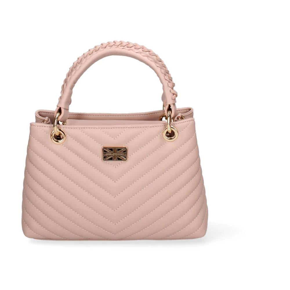 John Richmond Chevron Quilted Handbag - Tasker - Dame - Lyserød - ONE SIZE - Bomuld