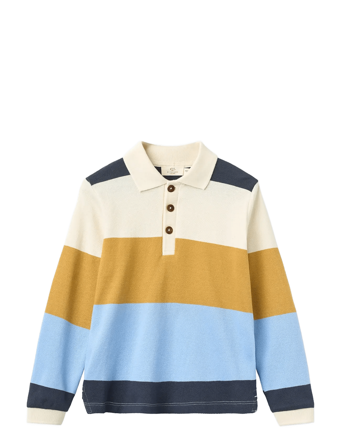 COPENHAGEN COLORS Stripe Pique Polo W. Ls | Yellow | 128