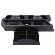 Multifunctional Stand with Cooling Fan 2 Controller Charging Station 14 Game Storage Vertical Stand