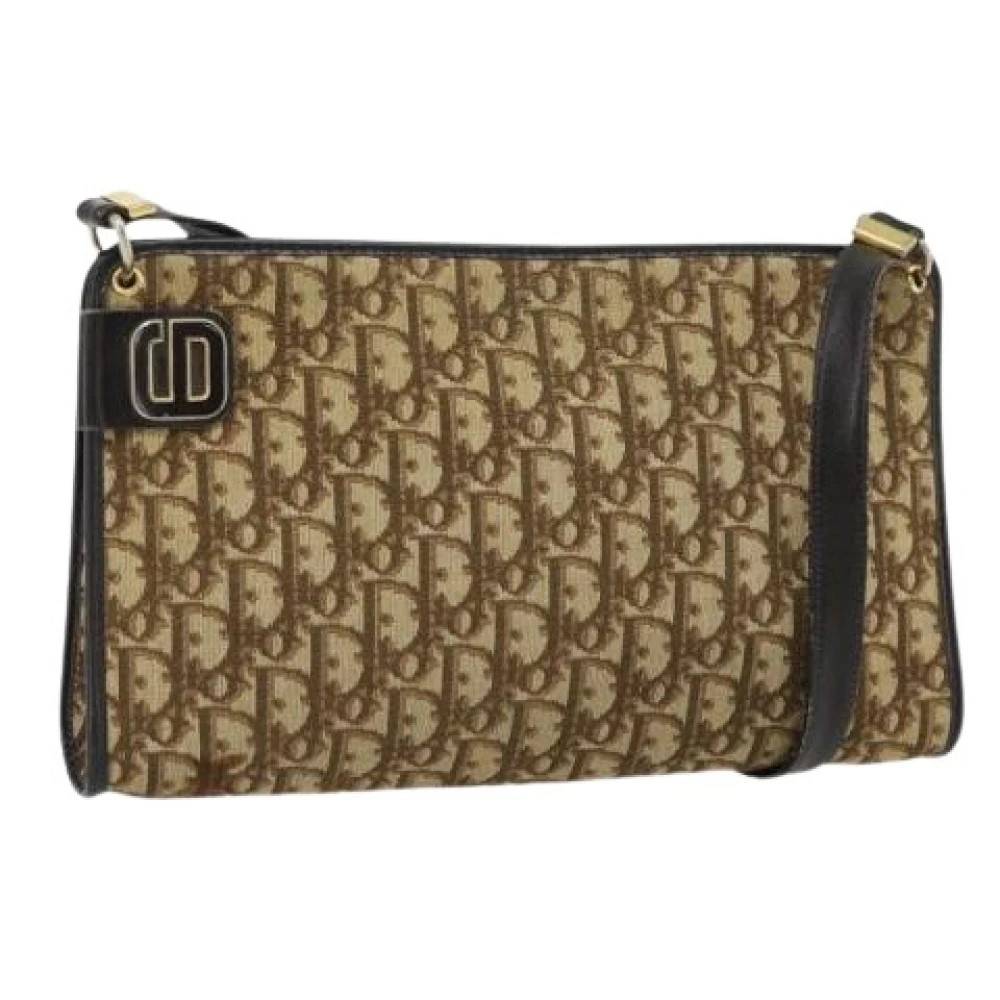 Dior Vintage Pre-owned Vintage Trotter Canvas Skuldertaske - Vintage - Dame - Beige - ONE SIZE - Uld