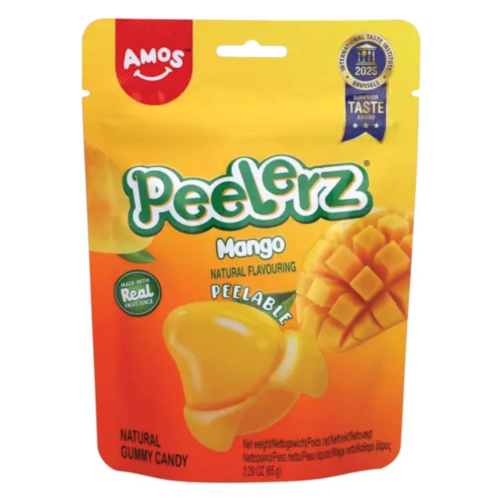 Amos Peelerz Mango – skalbart gelégodis 65 g