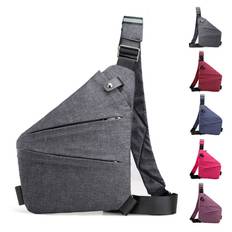 TEMU Unisex Solid Color Oxford Cloth Chest Bag, Business Casual Sports Style, Non-waterproof Zippered Crossbody Shoulder Bag For Men And Women, Travel And Casual Use