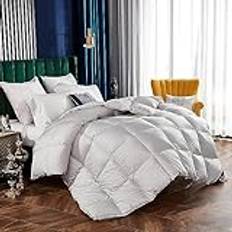 Lyxiga Gåsdun Och Fjäderfyllning 100% Naturligt Bomullsöverdrag Quilt 850+ Loft, 600 Oz Fyllvikt Duvet Core Corner Duvet TagGrey-220x240cm(1700g)