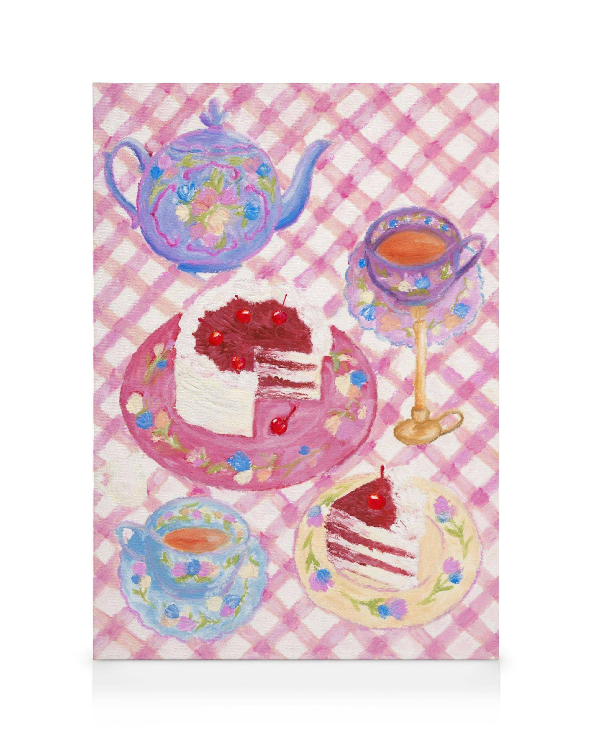 Canvastavlor Cherry Red Velvet Cake Canvastavla (30x40 cm - Svart ram)