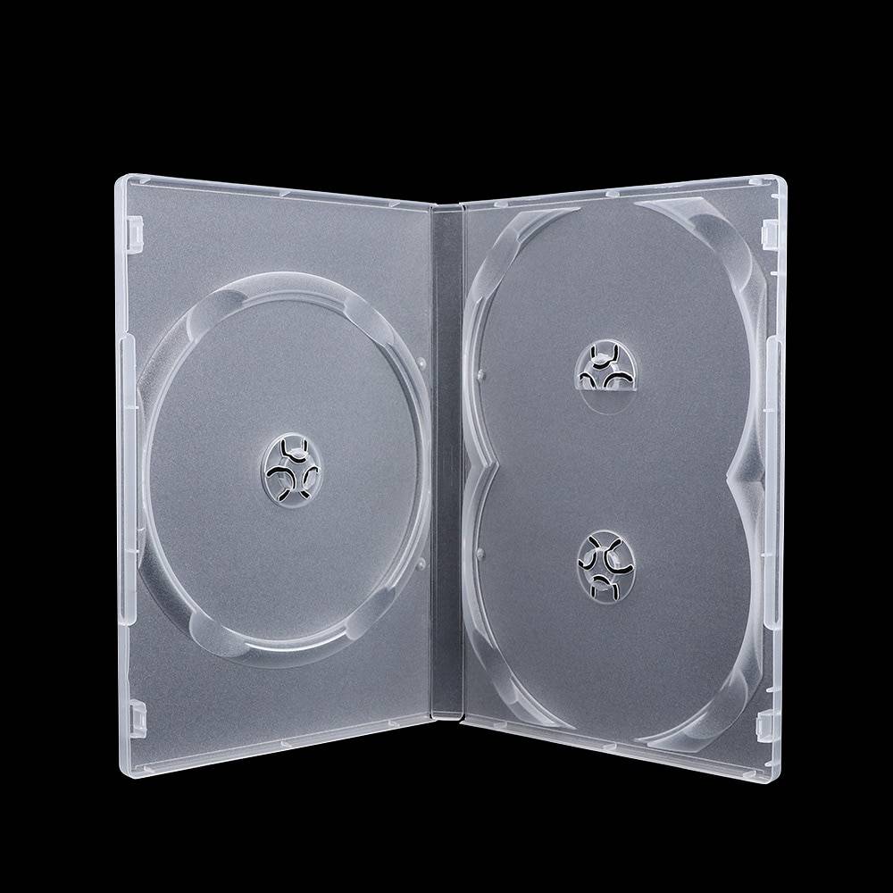 1pc bärbara fyrkantiga ltra tunna enkel 3 skivor genomskinliga ersättningsfodral för blu-ray dvd-filmhållare cd-fodral låda skivask