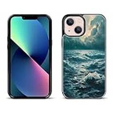 Xioolia Kort telefonfodral för iPhone 15 14 12 13 11 7 8 6s 6 Pro Max Plus mini XR X XS Max SE med Ocean-AD24 ställ flera kortplatser