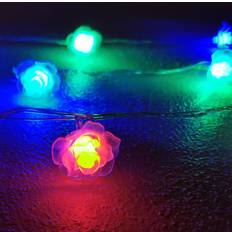LED-ljuskedja med blommor 20 st Transparent - Multicolor w / flash (3.5 meter)