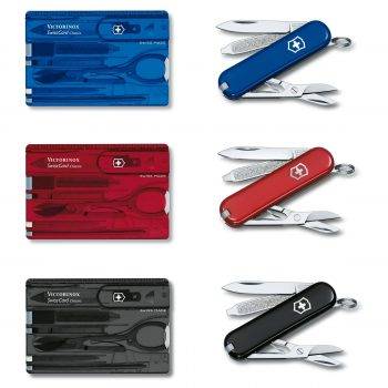 Victorinox Swiss Army knife and SwissCard bundle multi function pocket tools