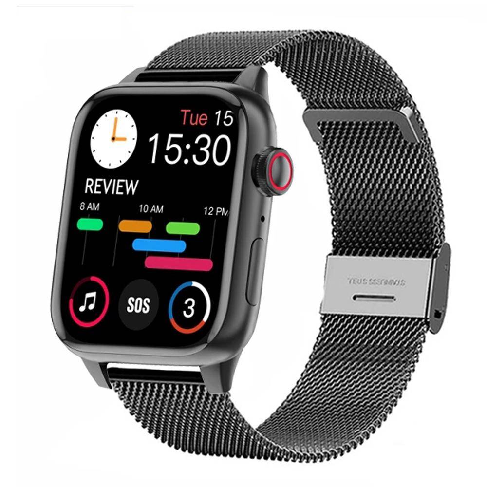 YurKem IWO Series 7 Trådlös laddning Smart Watch Vattentät Puls Män Dam Sport Fitness Tracker Bluetooth Call Smartwatch För IOS Android gray
