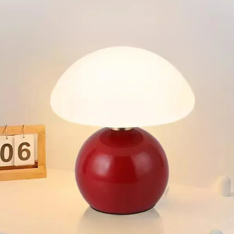 Elegant Kräm Bordslampa – Stämningsfull Belysning för Hemmet - Röd