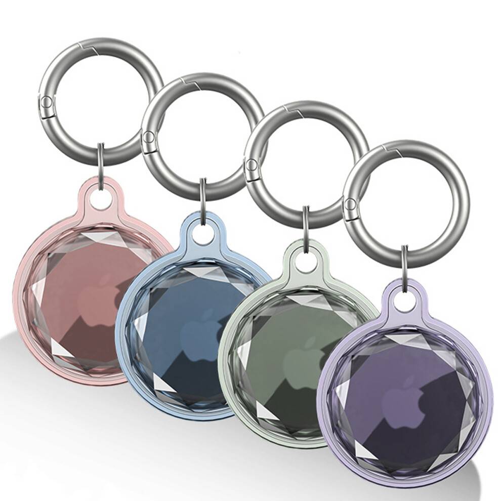Vandtæt Airtag-holder, 4-pak Airtag-nøglering, AirTag-etui kompatibel med hundehalsbånd, bagage, nøgler, ridsefast beskyttelse til hele krop