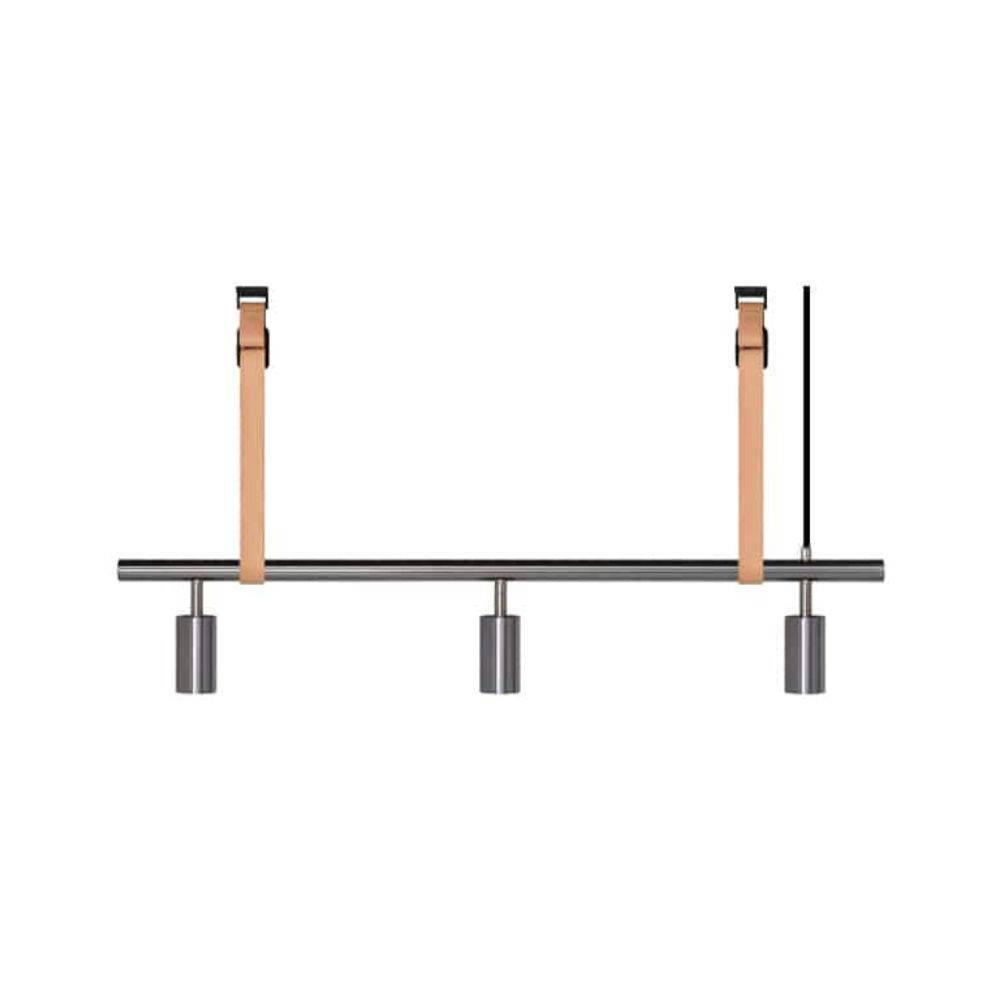 RUBN Long John Pendel 3 Spots (100 cm) Steel Natural leather