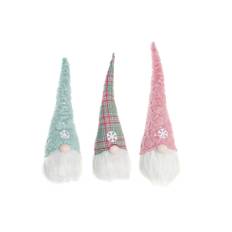 DKD Home Decor Jul Gnome Dekorationer - Set om 3 (17 x 16 x 54 cm)