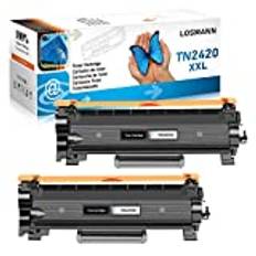 LOSMANN XXL-toner (6 000 sidor) kompatibel med Brother TN2420 TN2410 för Brother MFC-L2710DW MFC-L2710DN MFC-L2750DW DCP-L2530DW DCP-L2510D DCP-L2550DN HL-L2350DW HL-L2310D HL-L2370DN (2 svart)
