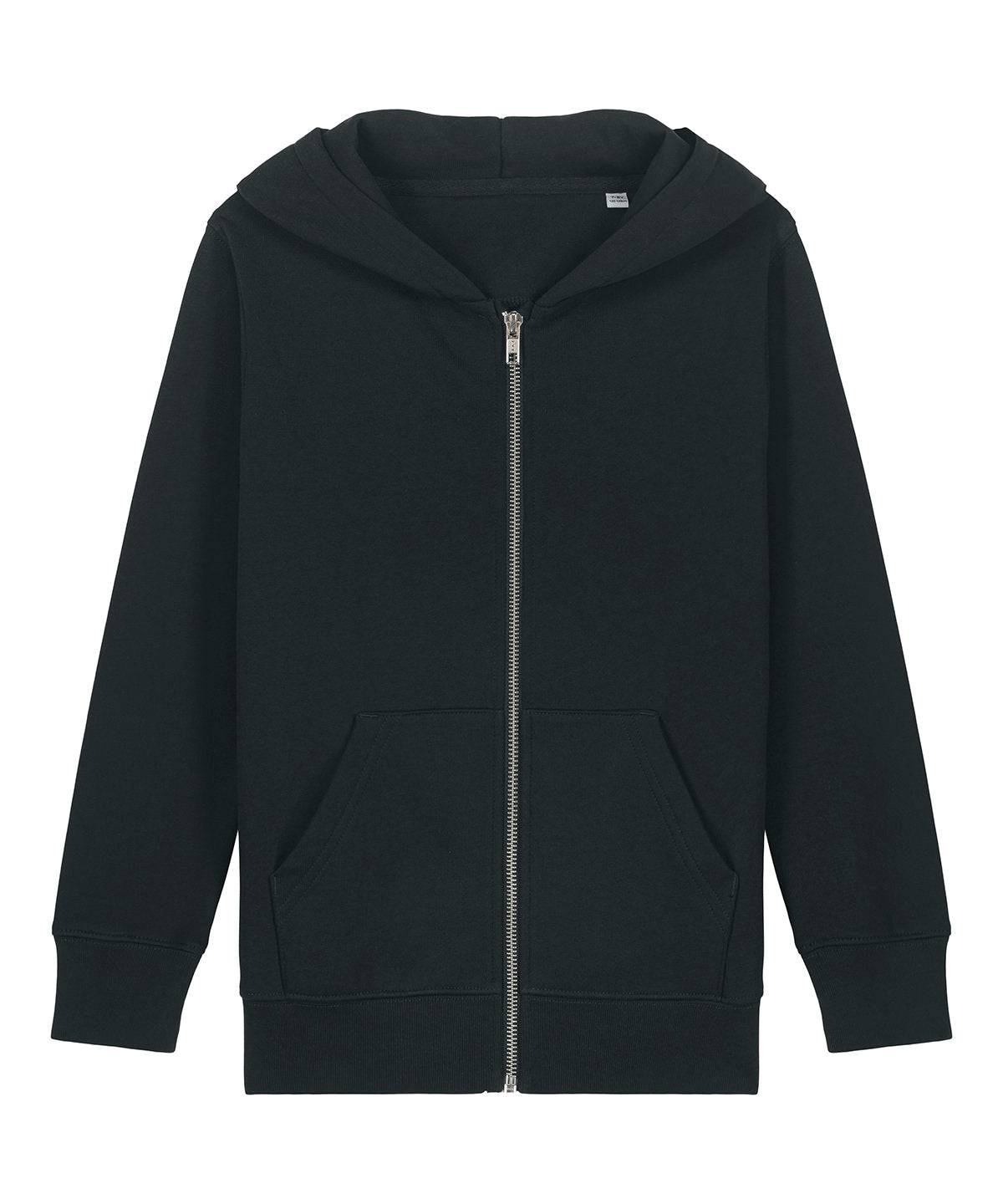 Organic Colours Kids Zipped Hooded Sweatshirt - 5/6 Years / Black