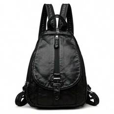 2025 Designer Ryggsäckar Dam Läder Ryggsäckar Dam Skolväska För Tonårsflickor Resväska Retro Bagpack Sac A Dos - Svart