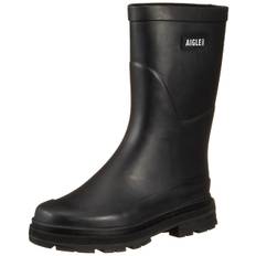 Rain Boots Waterproof Water Repellent Mid Rain Rubber Boots Black cm [Aigle] [Official] 24.5 svart