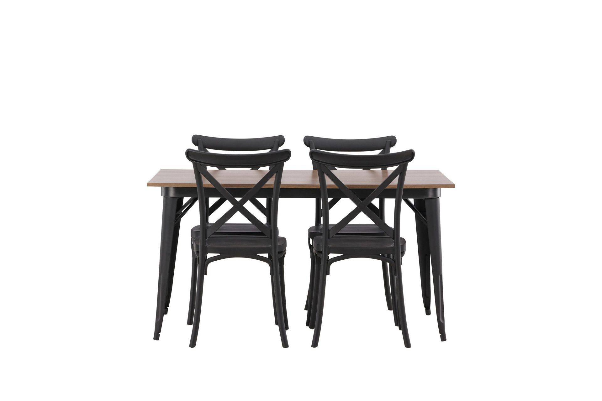 Venture Home Tempe Matgrupp 140 cm Rektangulär med 4 Crosett stolar - Svart Matgrupper Svart,Brun Trä