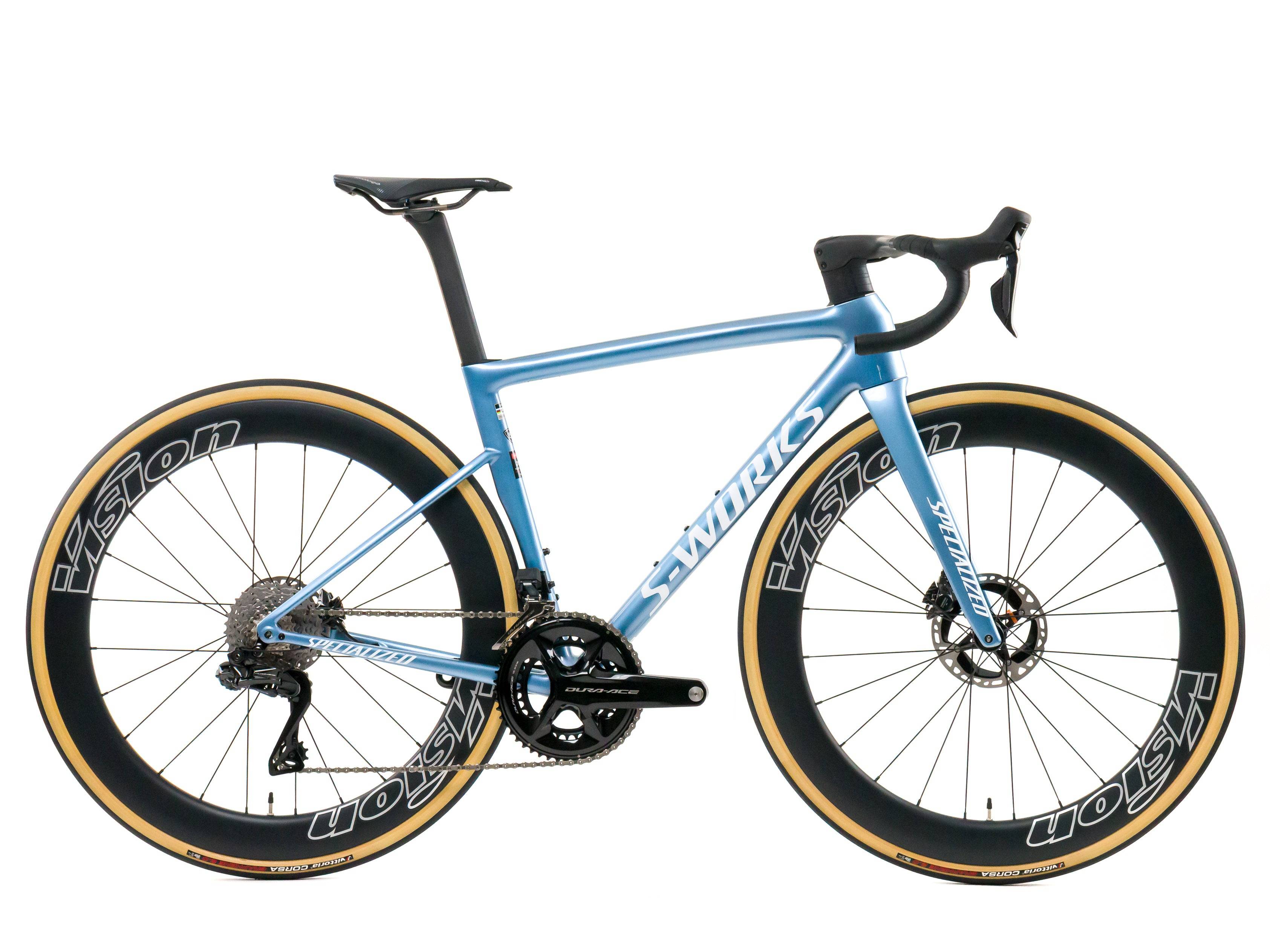 Specialized S-Works Tarmac SL8 2025 - Shimano Dura-Ace Di2 2x12sp Power Meter - Vision SC 60 - 002 / 52 / gloss glacial metallic / red to gold pearl / white (52)