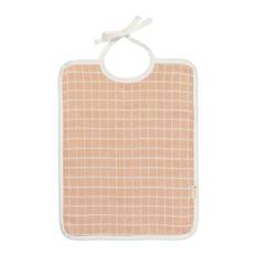 FABELAB Feeding Bib - Grid |Korall |One Size