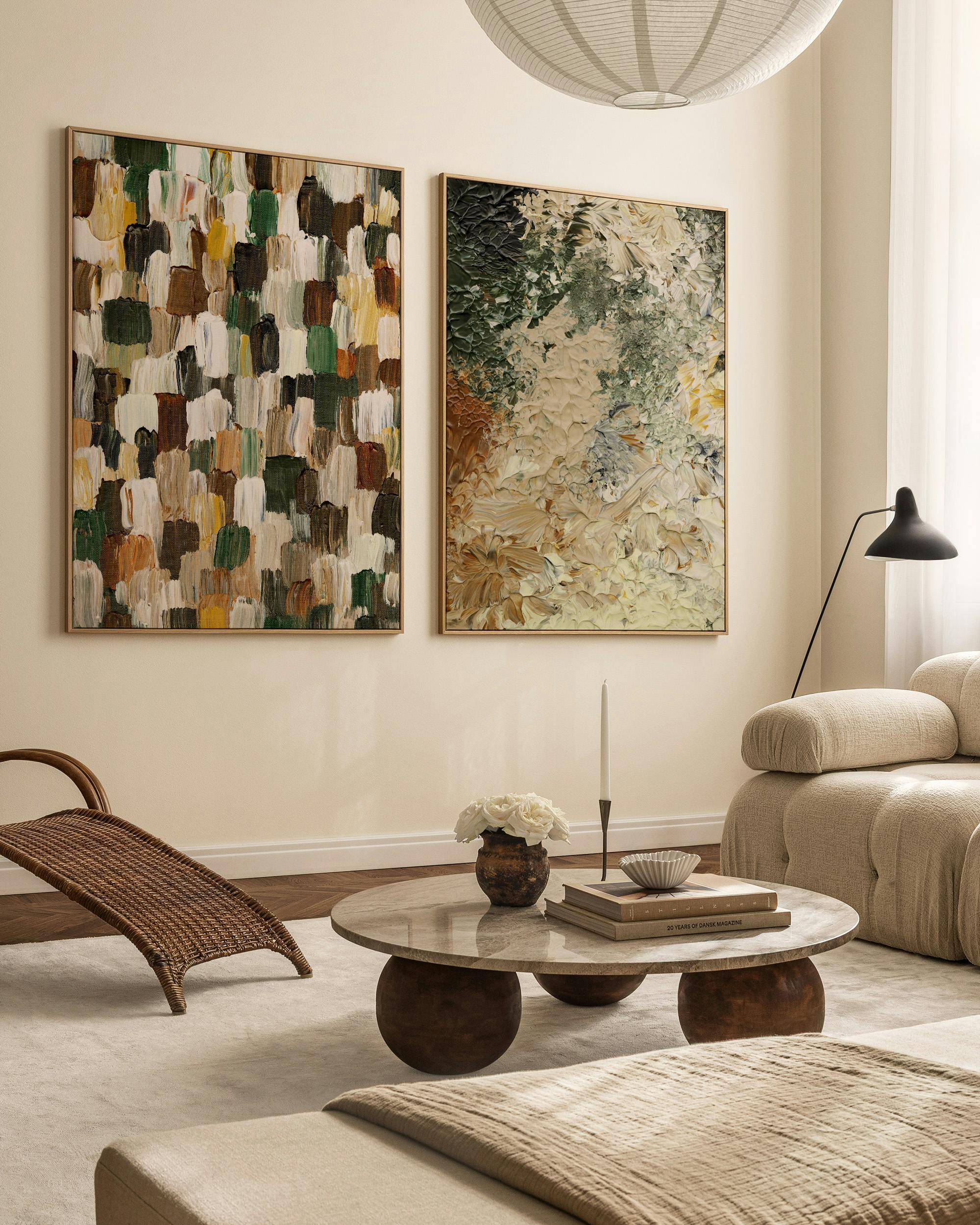 Earth Toned Canvas Duo (30x40 cm - Svart ram)