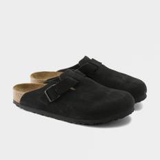 Birkenstock Mens Boston Regular Soft Footbed Suede Black (660471)