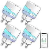 ANTELA Smart Plug 16A 3680W Kompatibel med Matter (Apple Home, Alexa, Google Home och SmartThings), Energimonitor, Scheman och Timers, Smart Life/Tuya APP, 2,4 GHz WiFi, 4PC