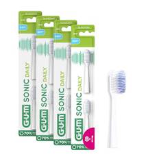 GUM Sonic Daily Ersatzbürstenköpfe für GUM Sonic Daily Schallzahnbürste/Weiche, mikrofeine Borsten für eine sanfte, gründliche Reinigung, jeden Tag / 4 x 2 Stück (Weiß)…