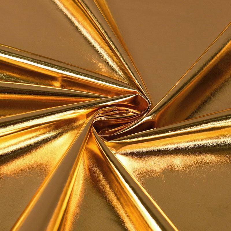 50x145cm Konstläder Dubbelsidig Gyllene Glänsande Guld Mjuk Vattentät Tyg DIY gyllene
