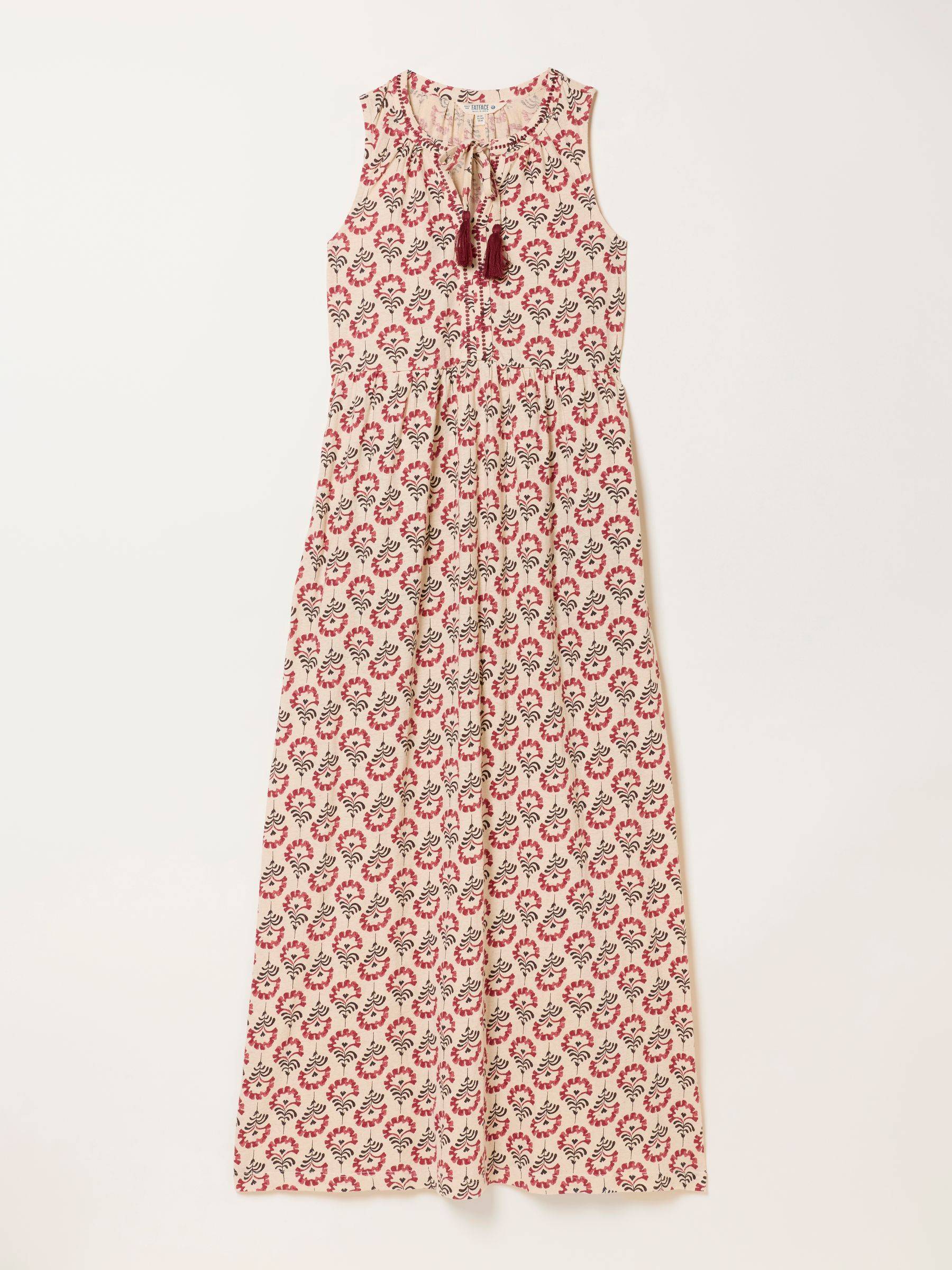 Fat Face FatFace Elsa Ivory Woodblock Jersey Maxi Dress - EU 46 Short (UK 18 S)