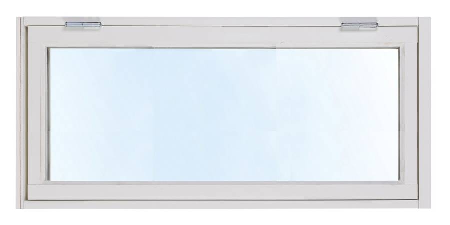 Kulturfönster 1:luft Överkantshängt - trä - målat 10X4 Överhängd Frostat glas Vit Ingen spaltventil