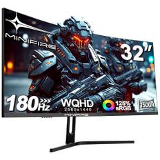 Minifire 32" WQHD Curved Gaming Monitor 180Hz, 2K (2560 x 1440), 1500R,1ms(MPRT), AMD FreeSync, sRGB 125%, VESA，2xHDMI 2.0(TMDS) / 2xDP (180Hz), Augenpflege - MFG32C3Q