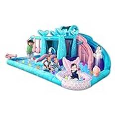 Kids Bouncy Castle, 6 in 1 Bouncy Castle for Children with Double Slides, Kids Bouncy Castle with Eletric Air Pump Included